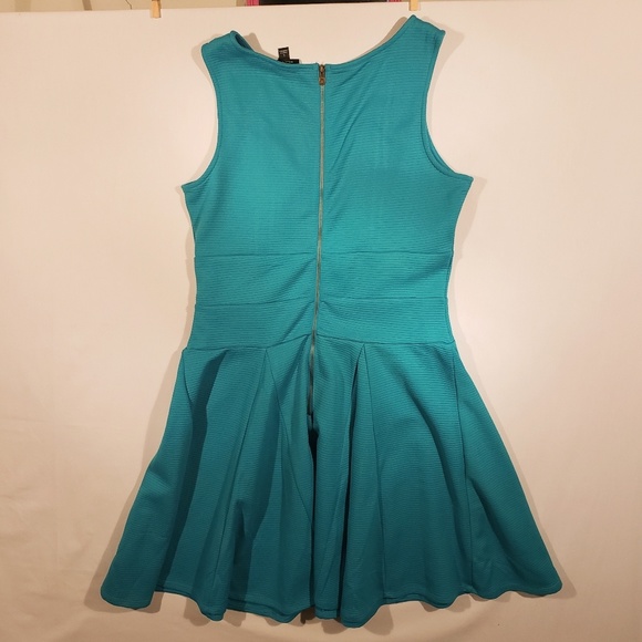 🌹Nicole by nicole Miller teal dress size large - Picture 4 of 4